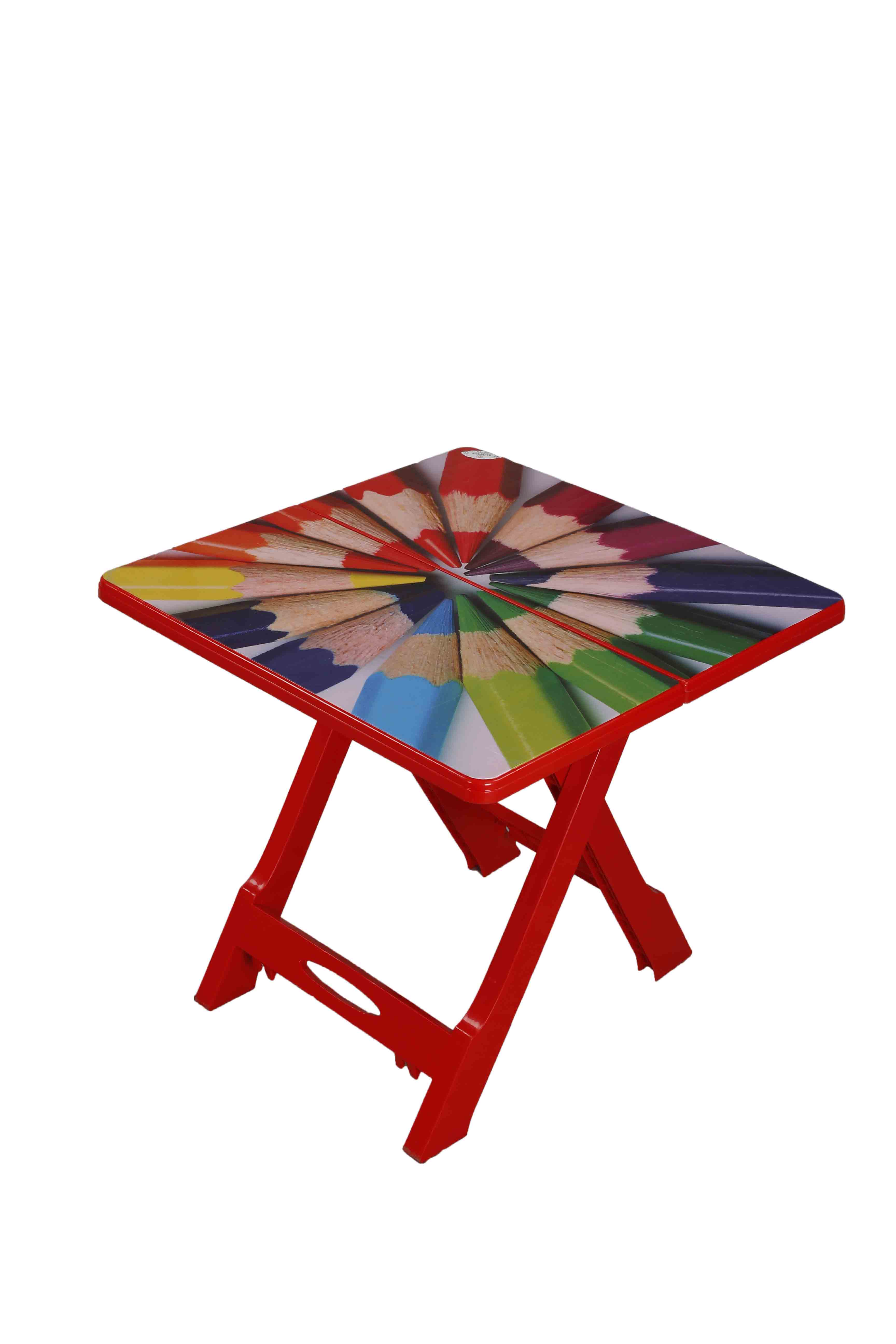 Baby Folding Table Printed Pencil-Red