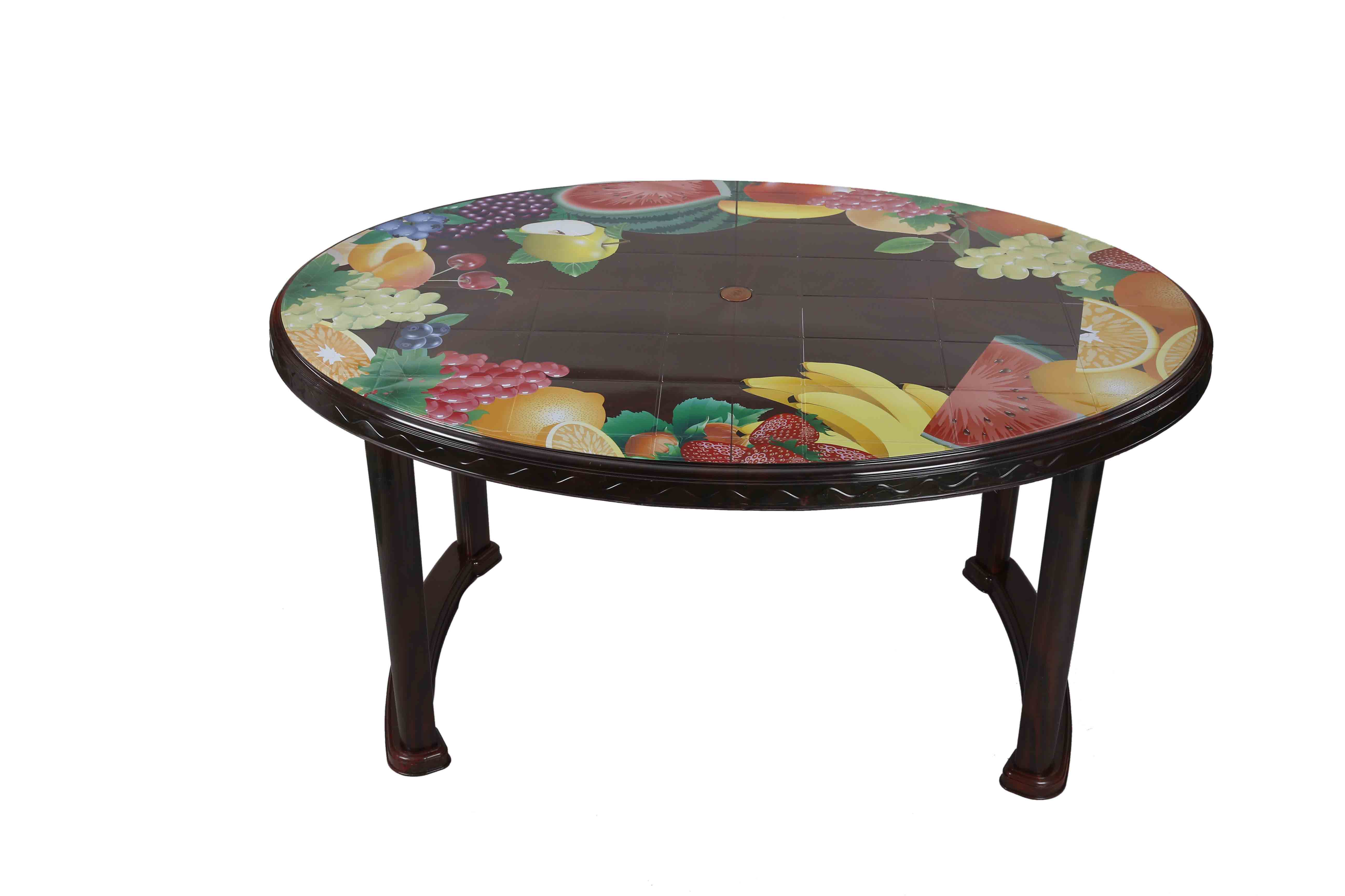 Dining Table 6 Seat Oval PL Print Mixed Fruit -RW