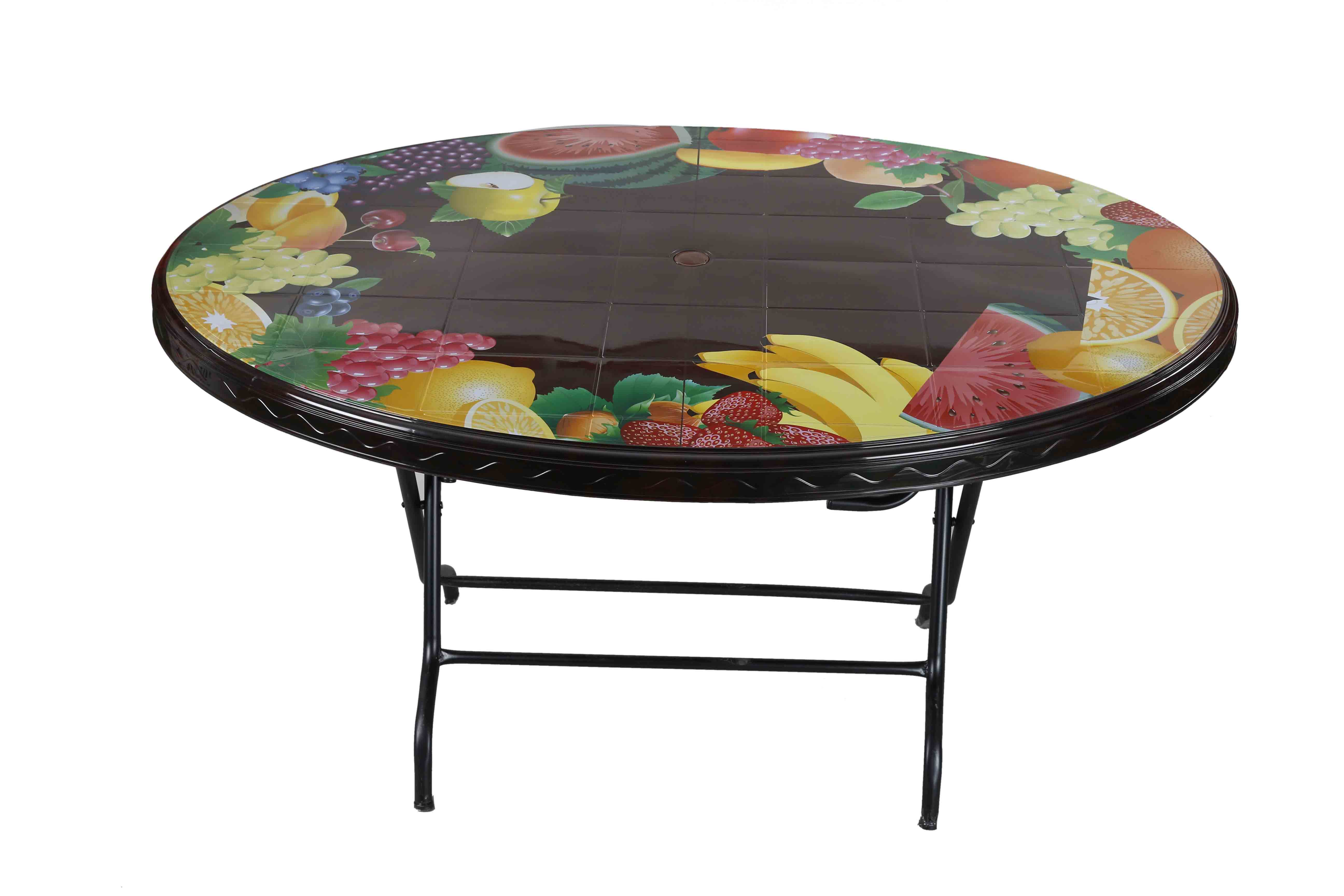 Dining Table 6 Seat Oval S/L Print Mixed Fruit -RW